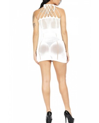 Beautiful Sheer Chemise Strappy White
